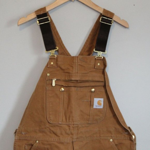 Carhartt Duck Zip to Thigh Bib Overall Unlined R37 Brown Chap 36 X 30 H12051 - Picture 3 of 12